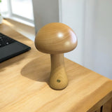 Cordless Wooden Mushroom Table Lamp